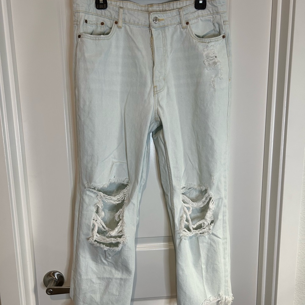 Distressed Light Blue Jeans